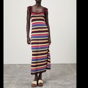 Zara long crotchet knit dress multicolored